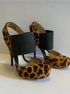 🛍️ Fendi Authentic Ponyhair Animal Print Slingback Pumps Size 37.5
